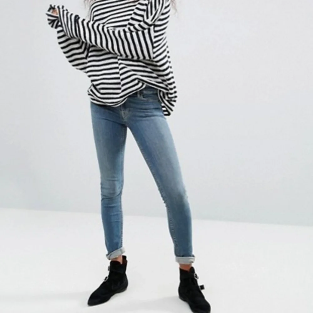 Allsaints Womens Mast Skinny Jeans Blue Sz 25